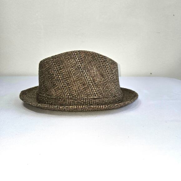Young An Wool Blend, Herringbone Men’s Fedora Size. 7 1/4 - 7 3/8 - Picture 2 of 8